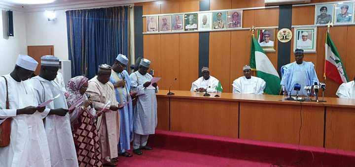 Nasirmagori's tweet image. Gov. Tambuwal swears in new SSG, CoS and 26 commissioners.

Congratulations Honourables