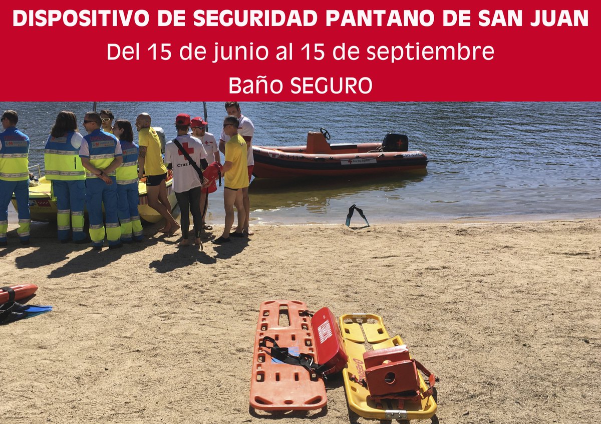 Mañana sábado arranca el dispositivo especial de #seguridad en el #pantanoSanJuan con técnicos de <a href="/112/">112</a> y <a href="/emergenciasCREM/">Emergencias CREM</a> 

‼Atentos a sus instrucciones‼

#BañoSeguro  #PlayaMadrid