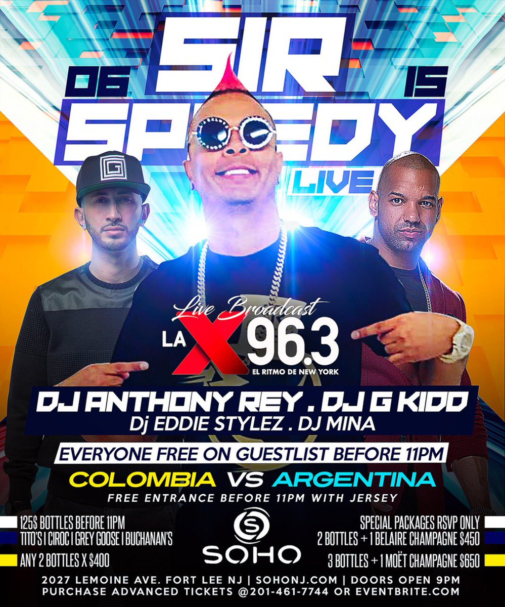 Dreamteamentpr's tweet photo. #Confirmado 💯#NewJersey preparate que el verdadero #Reggaeton llega mañana sabado a @clubsoho con toda la trayectoria completa @srspeedy en tarima! A todos los Boricuas y Latinos del Area los esperamos 🔥@dreamteamentpr @banaguanapr @iamlouieblanco @pitbull787kg_ @imp0rt @thegfa https://t.co/qK5SygNwFj