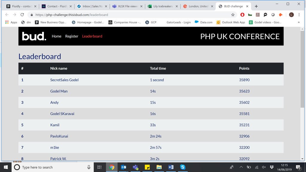 lily_kyriacou's tweet image. The @GodelTech #php team are having so much fun taking part in the @this_is_bud #phpchallenge! Another developer completing in an astonishing 1 SECOND. @georgebud1 @EPSherrington