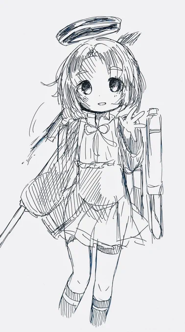 原稿やらで忙しそうなのでボールペン一発がきろりたつ(すこし成長版)でもどうぞ 