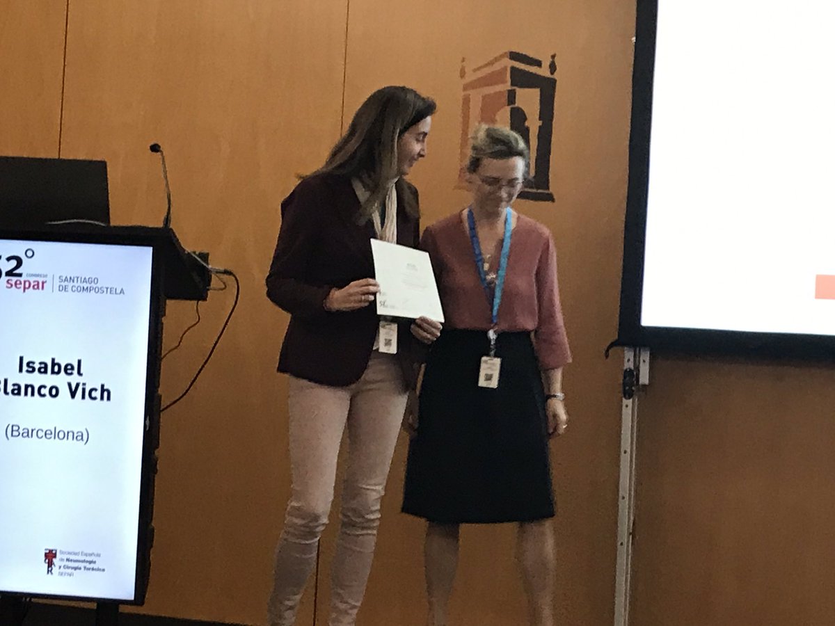 J_AlbertBarbera's tweet photo. Isabel Blanco, Neumología @hospitalclinic @idibaps , seleccionada para Presentaciones SEPAR Oro por su trabajo sobre survivina en #hipertensionpulmonar, en Santiago de Compostela 2019. Un merecido reconocimiento. Enhorabuena! #SEPARhacecamino  @CIBERES #proyectoEMPATHY https://t.co/CzlArrM7Zg