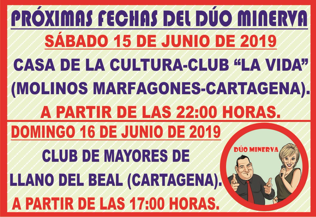 duominerva's tweet photo. ¡¡BUENOS DÍAS, AMIG@S!! ¡FELIZ SEMANA A TOD@S !! 
OS DEJAMOS LA PROGRAMACIÓN DEL @duominerva PARA ESTA SEMANA.
¡¡¡OS ESPERAMOS!!! https://t.co/CYWDt51Yvh . 
((GRACIAS 🖐🏻POR LA DIFUSIÓN DÁNDOLE A —->>compartir👉🏻👉🏻👉🏻)). https://t.co/Scwm0YkJn7
