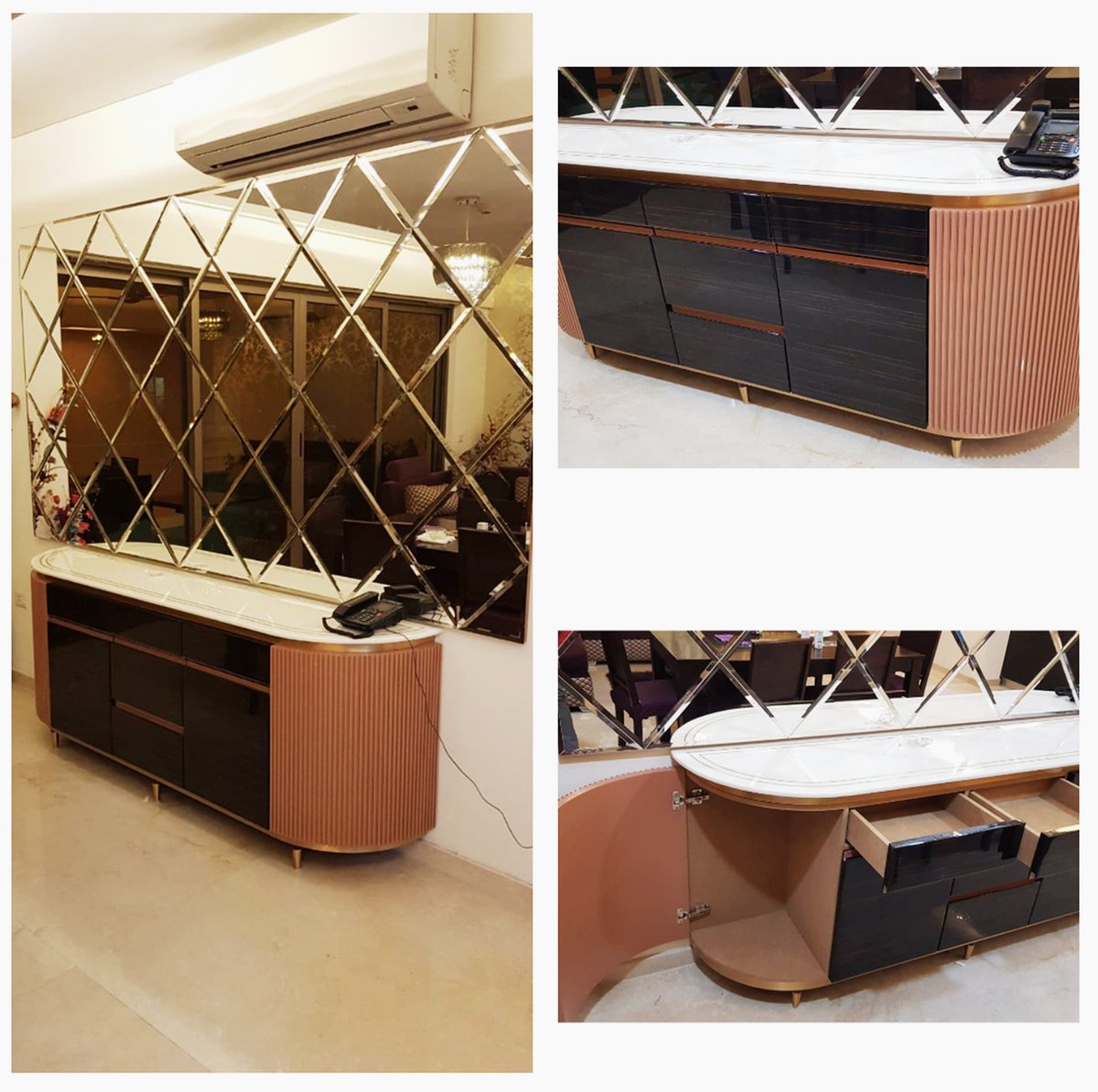 bnbindiancr's tweet photo. its time to give a new touch to your living space. let the mirrors show their miracle with the fusion of brass and marble. #designersworld #livingroomdesign #consoledesigns #interiordesign #residenceinterior https://t.co/YHGYtFMvzl