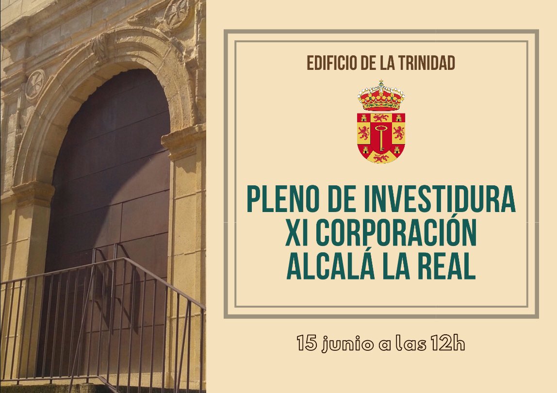 AlcalaTV1's tweet photo. PLENO DE INVESTIDURA EN LA TRINIDAD

A 24 horas del pleno de investidura de la nueva corporación municipal, lo único que se conoce es que la sesión se celebrará en el antiguo convento de La Trinidad, en las faldas de La Mota, a las 12:00h.

#AlcalaTV #AlcalálaReal https://t.co/bO9TEojuyq