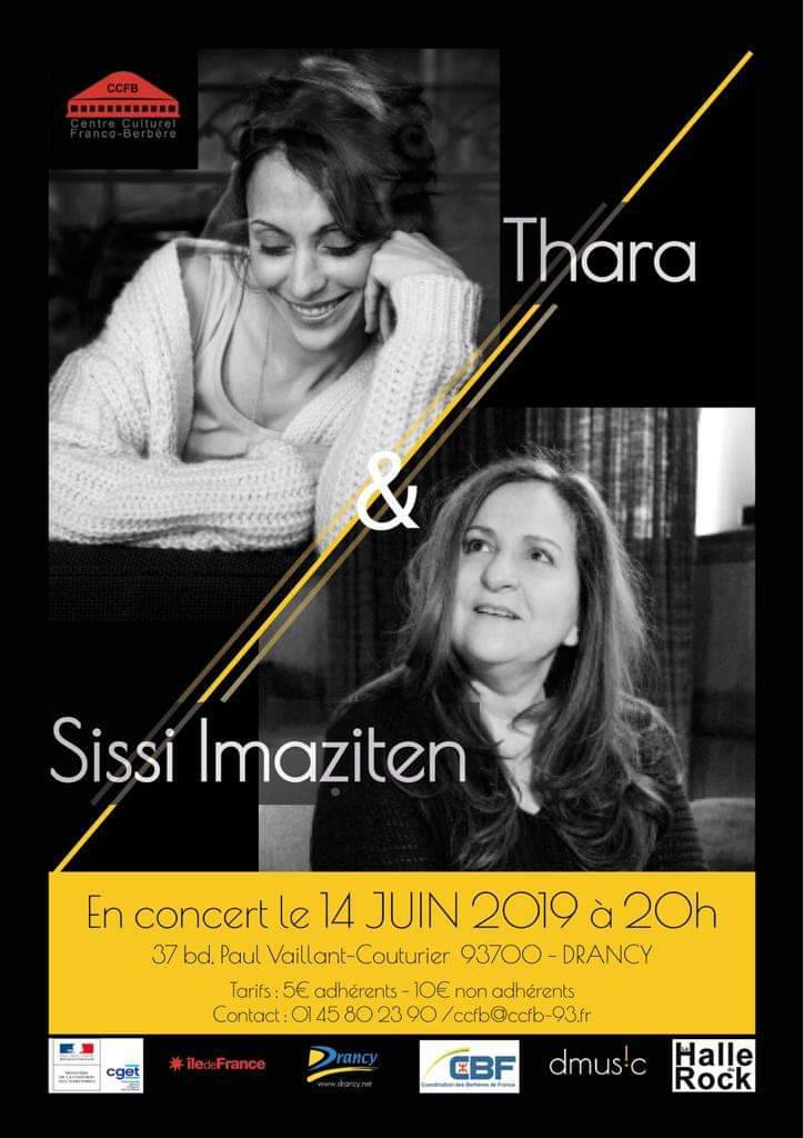 CBFnationale's tweet image. #programmationmusicale #MUSIKAMAZIGHES #CentreCulturelFrancoberbère #Drancy #concert #TharaLAWAN #SissiIMAZITEN #découvrirvoixféminines #vibrerleschantsberbères #tradition #création #ccfb #cbf #SaïdAxelfi #réalisationAnzur #culture #art #kabylie #kabyle #amazigh