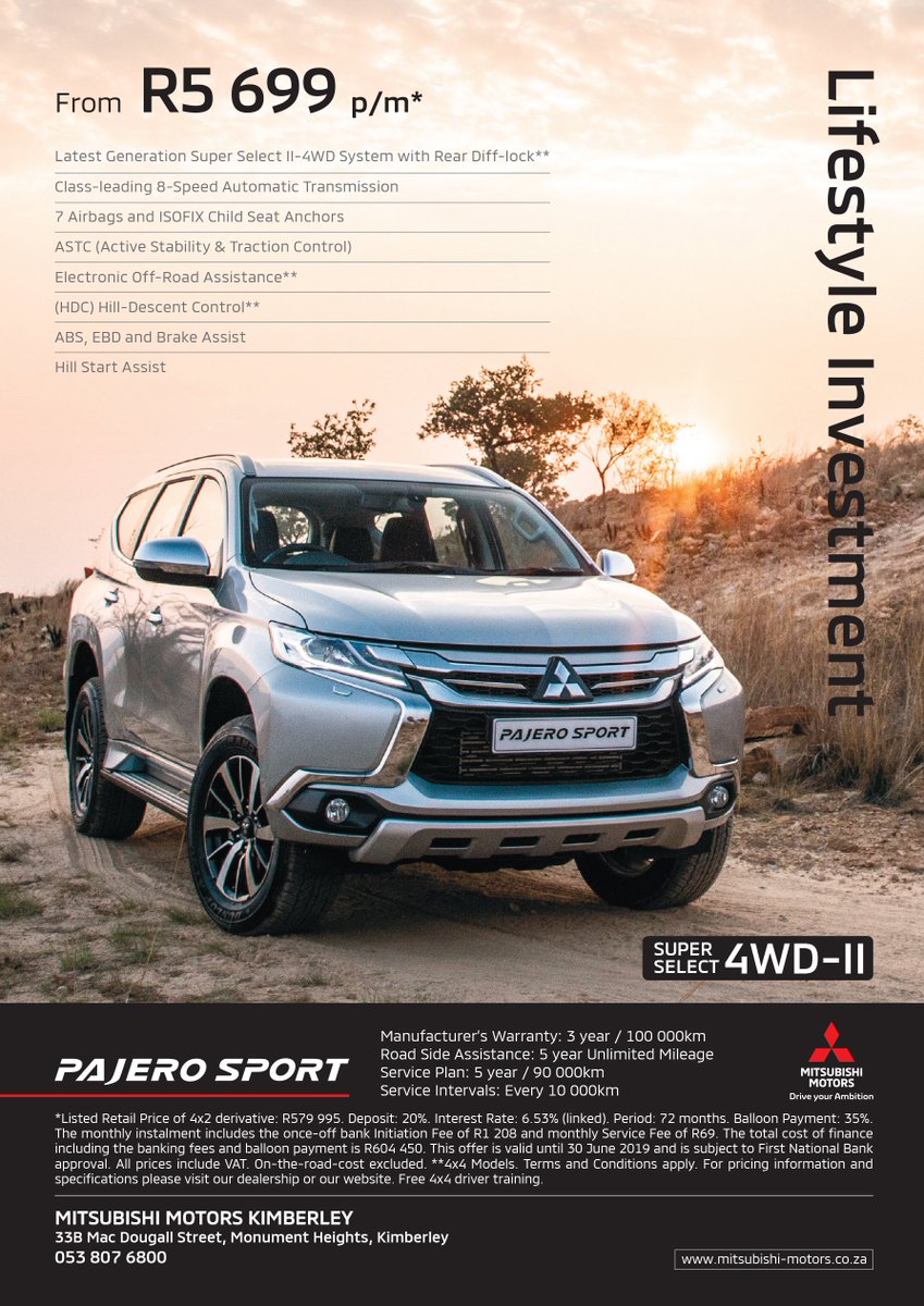 GroupMotors's tweet photo. Think of any terrain and you’ll know that, true to its heritage, Pajero Sport can go there. Mitsubishi’s Super Select II-4WD system delivers performance in the most challenging driving conditions and rugged terrains.
#Mitsubishi #PajeroTough https://t.co/rDlVV7wjs6