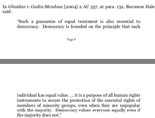 Asked this morning to respond to the popular  democratic critique of human rights, Singh LJ points to this statement by Lady Hale as the most significant judicial statement on democracy (and directs us all to his own thoughts, here: judiciary.uk/wp-content/upl…) #ReithLectures