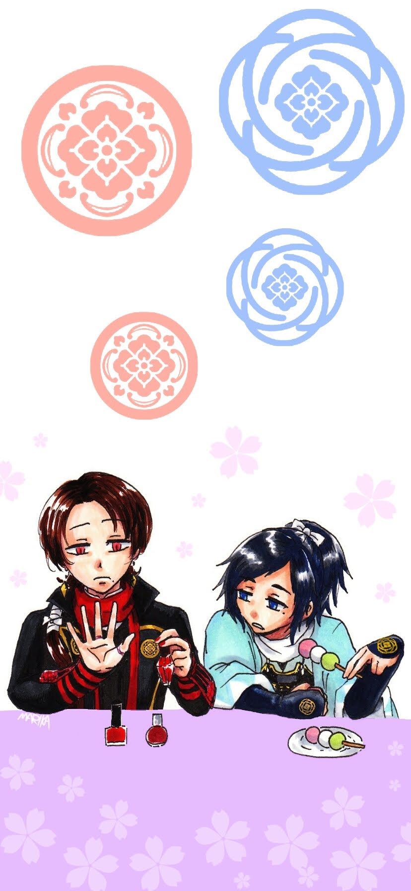Twitter এ 茉莉花 壁紙用 再び 沖田組も描いてみました 刀剣乱舞 加州清光 大和守安定 沖田組 T Co Nlqsouxcpm ট ইট র