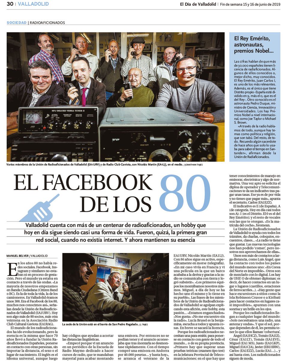 DiadeValladolid's tweet photo. El Facebook de los 80. Valladolid cuenta con más de un centenar de radioaficionados, un hobby que hoy en día sigue siendo casi una forma de vida. Fueron, quizá, la primera gran red social, cuando no existía internet. https://t.co/1H5VUCLrcs
