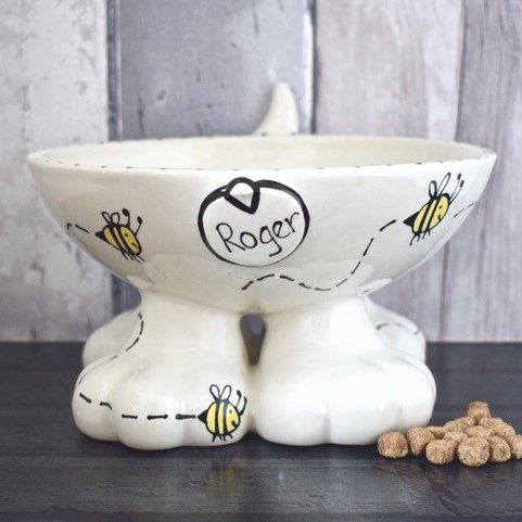 personalised raised dog bowls