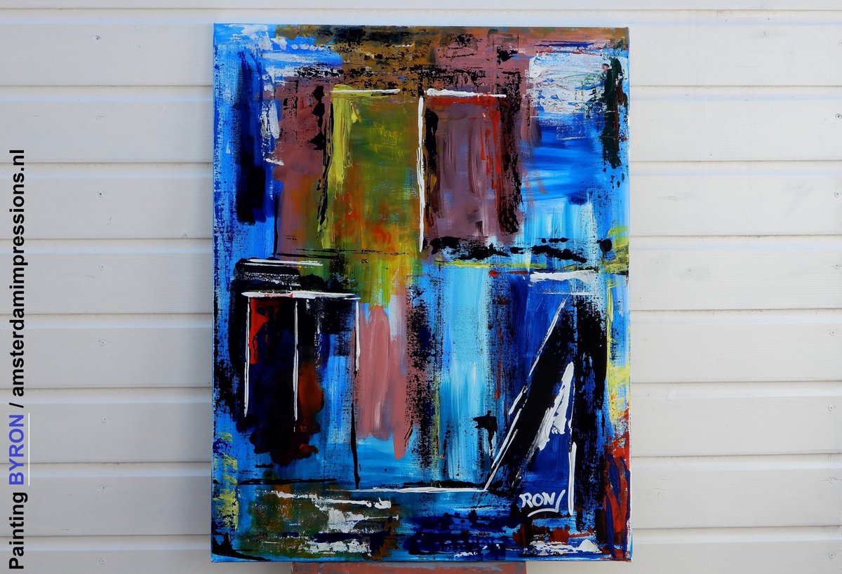 Painting "Abstract 1902".     
Acrylic on canvas / 90 cm x 70 cm.         

Painting <a href="/020_impressions/">Amsterdam Impressions</a> BYRON     
Website : amsterdamimpressions.nl       #Cityart #Paintings #Schilderijen #abstract   
#Amsterdam #NewYork #NYC #Paris