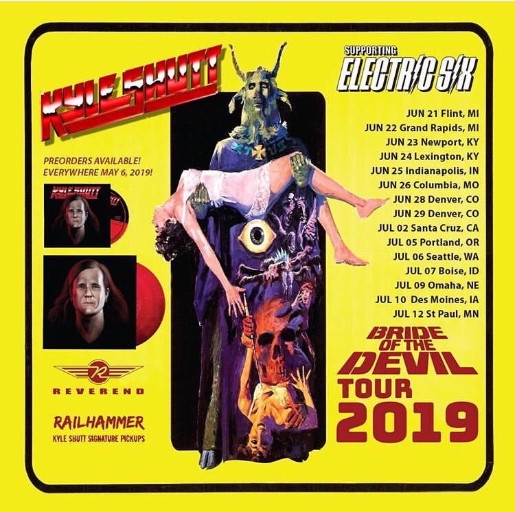 electric6's tweet photo. ONE WEEK! We hit the road next Friday starting in Flint, MI w/ @Shutt_solos ⚡️⚡️⚡️ Check https://t.co/wjRl4LZ3Fv for full listing #brideofthedevil #electricsix #kyleshutt https://t.co/TVB0xRsLVM