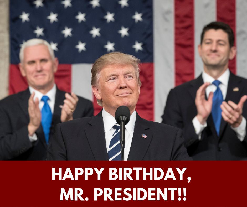 13abc's tweet photo. Happy 73rd Birthday, Mr. Trump! https://t.co/t9WTaVN2QT