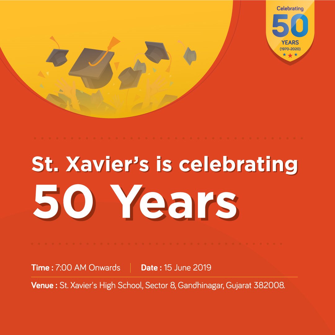 St. Xavier's is celebrating 50 years... Come, be part of the golden jubilee celebrations on 15th Jun.
#Xaviers #GoldenJubilee #Alumni #Jesuit 
@JesuitAlumni @jaaindia