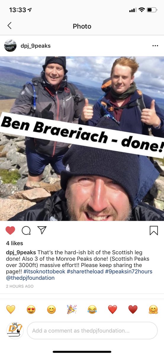 dpjfoundation's tweet photo. Scottish leg? Completed it 🧡 next up peak 4/9. They are smashing this 🙌🏻 #9peaksin72hours #sharetheload #thedpjfoundation #mentalhealthawareness #gingerfarmers #agri https://t.co/0s4QFuE7mA