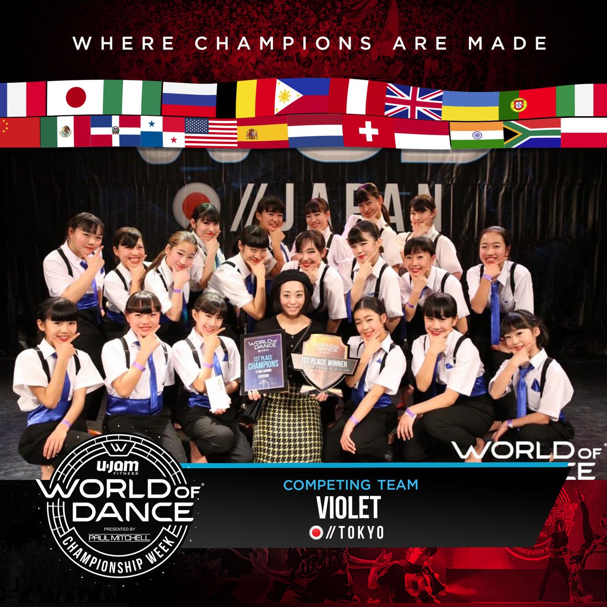 WOD_JAPAN's tweet photo. Finalist: Team: VIOLET
World of Dance Championship
July 26-30, 2019
@THE GROVE OF ANAHEIM
2200 E KATELLA AVE, ANAHEIM, CA, 92806
#worldofdance #championship #WOD #WODCHAMPS19! #WODJP https://t.co/qLJyzgdjte