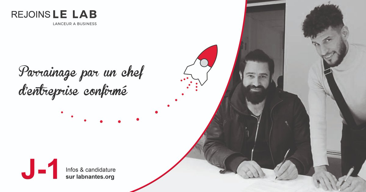 𝐉-𝟭 𝗽𝗼𝘂𝗿 𝗽𝗼𝘀𝘁𝘂𝗹𝗲𝗿 𝗮𝘂 𝗟𝗔𝗕 ! 🚀

➡️ Profite gratuitement d'un accompagnement par un chef d’entreprise confirmé !

📝 Infos &amp; candidatures sur labnantes.org