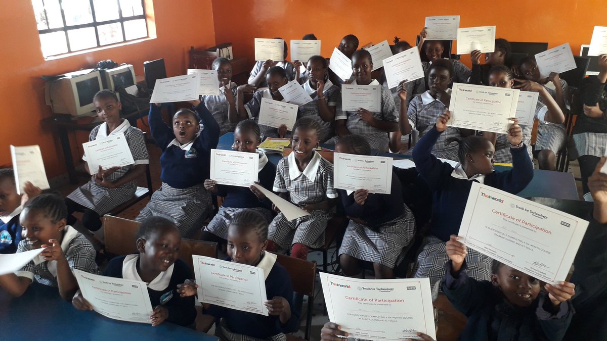 Irarastacy's tweet photo. No one can dismiss the kind of smiles these kids have after receiving their certificates on basic coding and ICT skills.... #CodeClubsGraduation #kanokit
@Makenaschool @YouthForTech @theirworld @mollymutanu @Maya_Kigen https://t.co/0PvEtq25Xl
