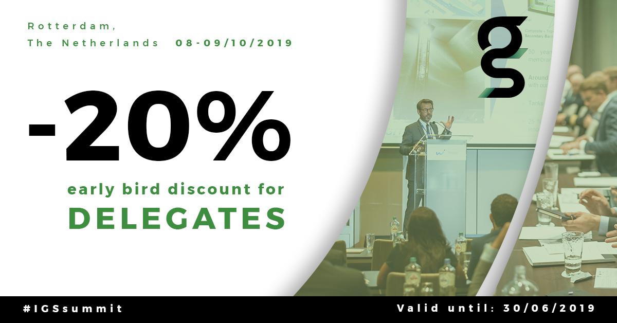 events_wisdom's tweet photo. Have you booked your delegate ticket for the 4th #IGSsummit?
Register by June 30th to take advantage of our Early Bird rates! You will get a 20% discount and an opportunity to join #shipping industry leaders in Rotterdam, October 8-9th!
Get your discount: https://t.co/vRKqyVpSin https://t.co/G2Y4n314gi