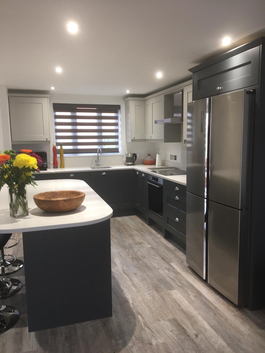 It may be miserable and grey outside but it’s beautiful and grey inside with one of our latest kitchens #perfectkitchen #daventry #paulrowleskitchens #burbidge #grey #modernshaker #doityourway #fiftyshadesofgrey