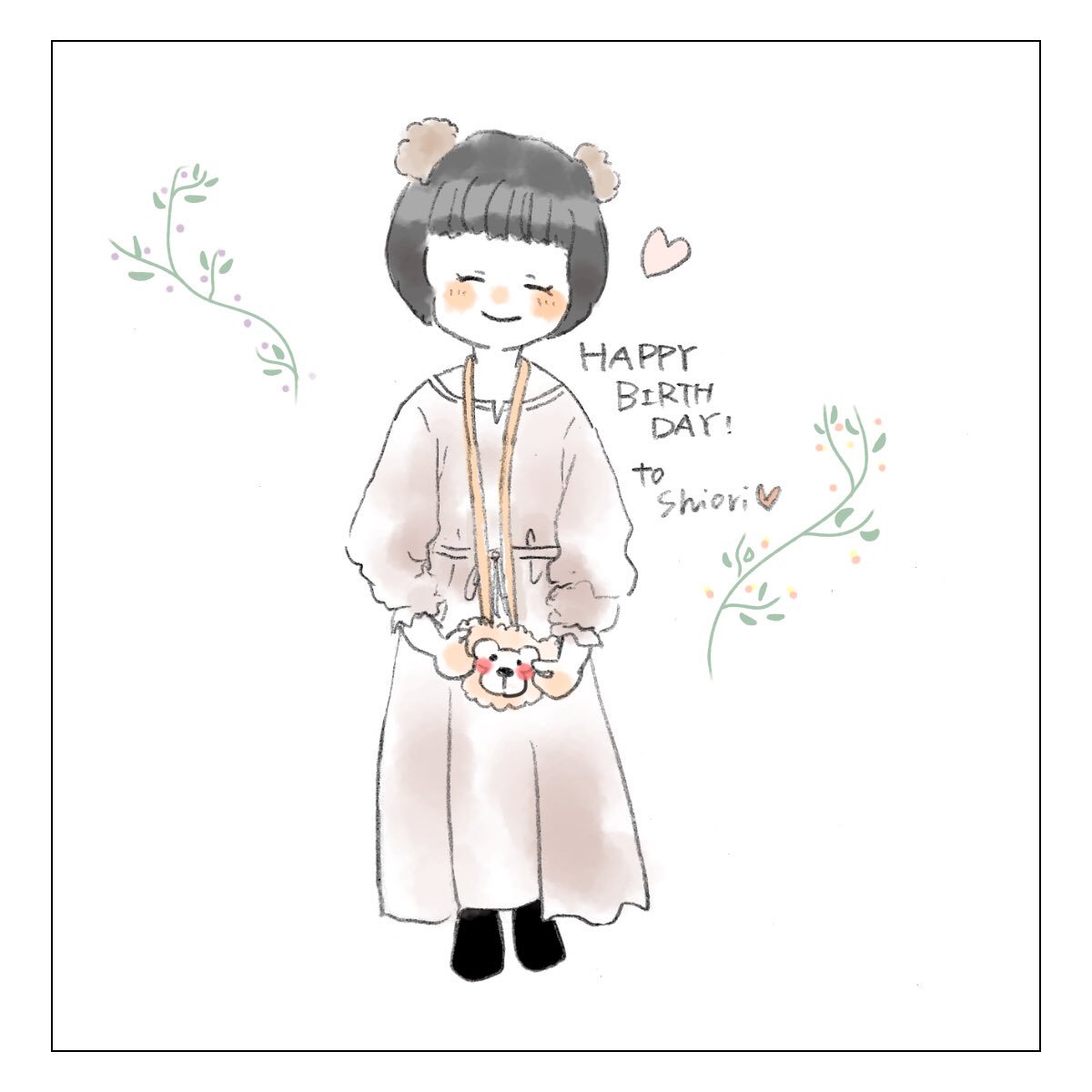 Kaeco Twitterren お友達の誕生日に おめでとう ディズニー ダッフィー Duffy Disney イラスト イラスト好きさんと繋がりたい ふんわりイラスト Illustration