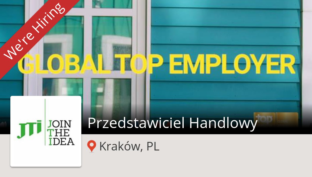 Przedstawiciel #Handlowy needed in #KrakówPL, apply now at #JTICareers! #job workfor.us/jticareers/2z7