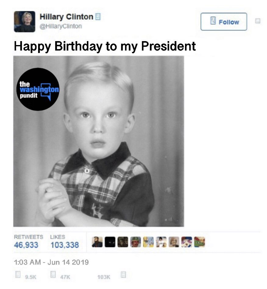 Let s all join Hillary Clinton and wish Donald Trump a Happy Birthday!!! 