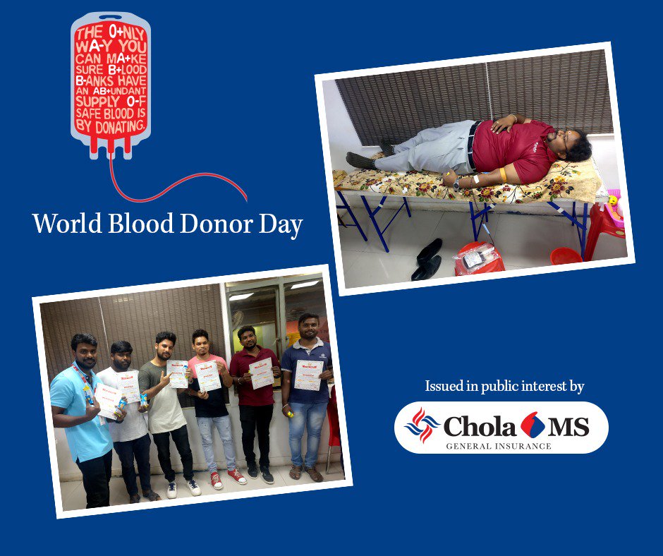 CholaMS's tweet image. "Blood connects us all” Chola MS celebrates all the blood donors and also encourages blood donation and new donors. If you still wish to donate to blood, it's wonderful to do so because we are sure that you will be 'somebody's type.' #PledgeToProtect.