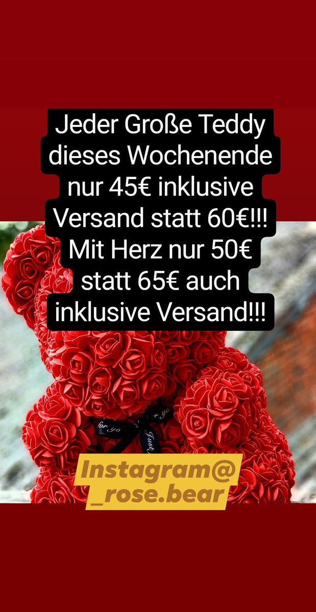 rose teddy bear instagram