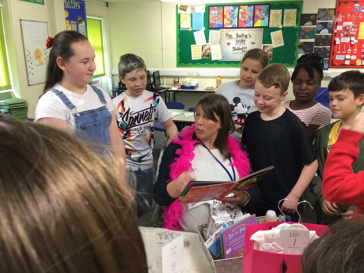 CleeMrs's tweet photo. Baby shower for Mrs Buckley, all arranged by the children. Well done Yr 6, Mrs Buckley was overwhelmed. https://t.co/LpyQD3HxYM