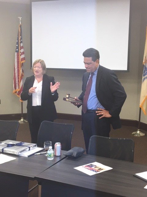 NJStateBar's tweet photo. Susan A. Feeney, immediate past president, New Jersey State Bar Foundation, handed the gavel to Norberto A. Garcia, president, Thursday at the NJ Law Center, New Brunswick. https://t.co/RPLbNKcnGZ