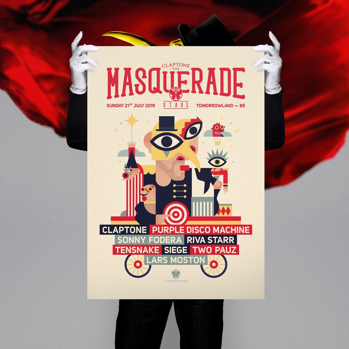 Claptone_'s tweet photo. ✨ IT IS WITH GREAT EXCITEMENT, THAT I CAN FINALLY ANNOUNCE THE FULL LINE-UP OF MY @msqrdclaptone STAGE AT @tomorrowland ON JULY 21st 👏 I’LL BE JOINED BY @PurpleDiscoM @sonnyfodera @rivastarr @Tensnake @deejaysiege @twopauz &amp; @larsmoston 🎭 WHAT A CREW 💥 https://t.co/b9rhzCtvPu
