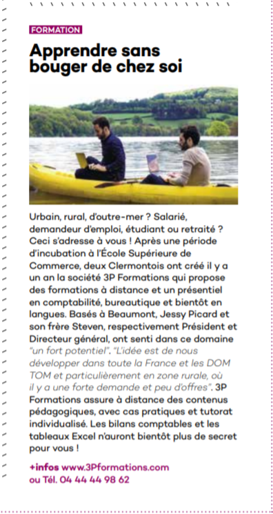 3pFormations's tweet photo. La presse par de nous! Nous sommes parus dans le magazine Métropole de Clermont Métropole. Rendez-vous dans le magazine n°13 de Juin/Juillet 2019, à la page 21. #lamontagne #formation #apprentissage #3Pformations #bureautique #comptabilité #bureautique #Clermontferrand https://t.co/j9q37m0smg