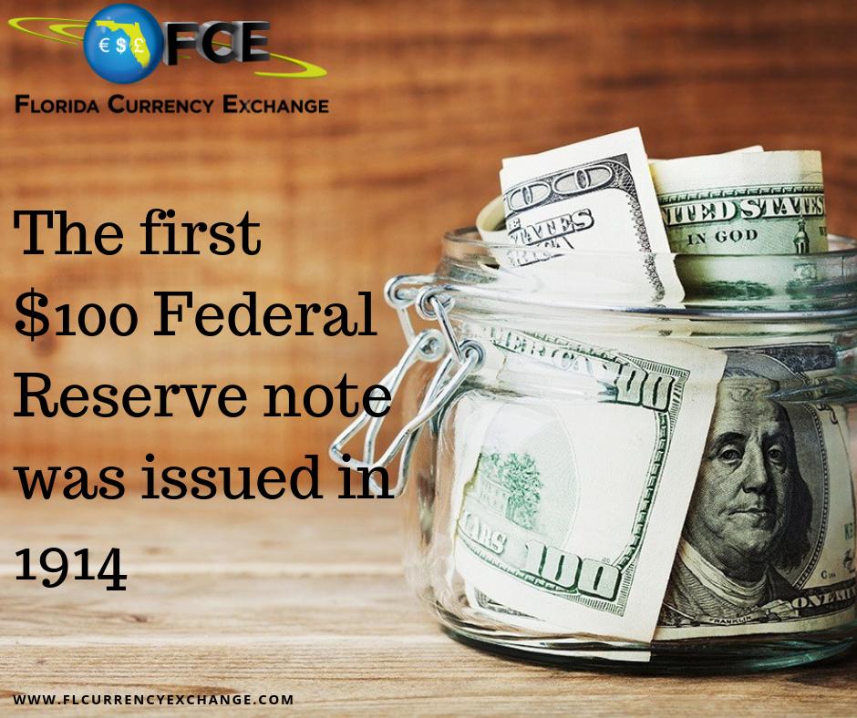 CurrencyFlorida's tweet photo. #DidYouKnow: The first $100 Federal Reserve note was issued in 1914.
#FloridaCurrencyExchange #currencyexchange #money #currencytrader #trading #currency #currencytrading #currencyunit #currencycollection #crypto #currencycollector #takeprofit #florida #texas https://t.co/Ysta9q0hZ0