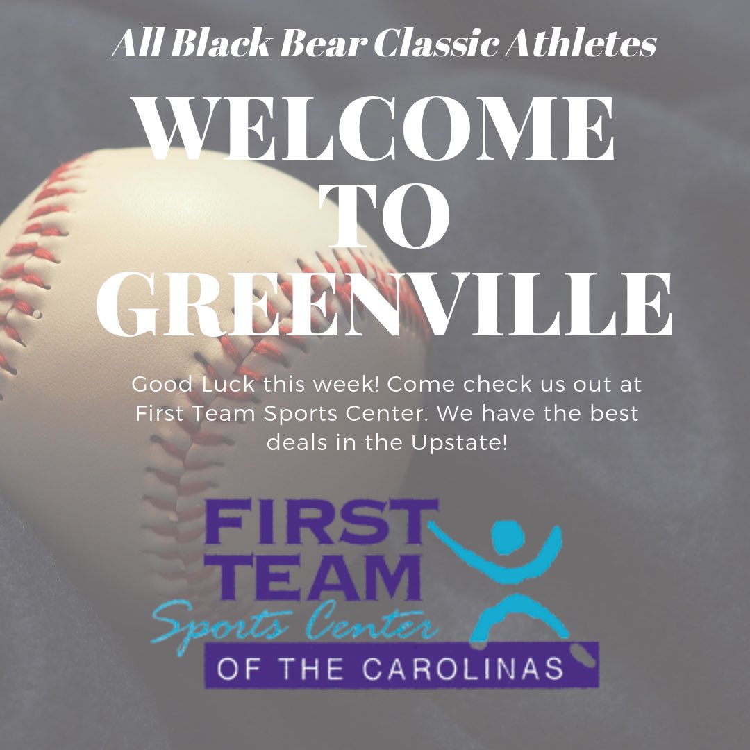 FirstTeamSC1's tweet image. Welcome all Black Bear Classic athletes! Come get your wood bats for the week at First Team. We have the best selection in South Carolina on all the top brands of Victus, Marucci, Easton, Rawlings, Mizuno, Louisville Slugger and Demarini!