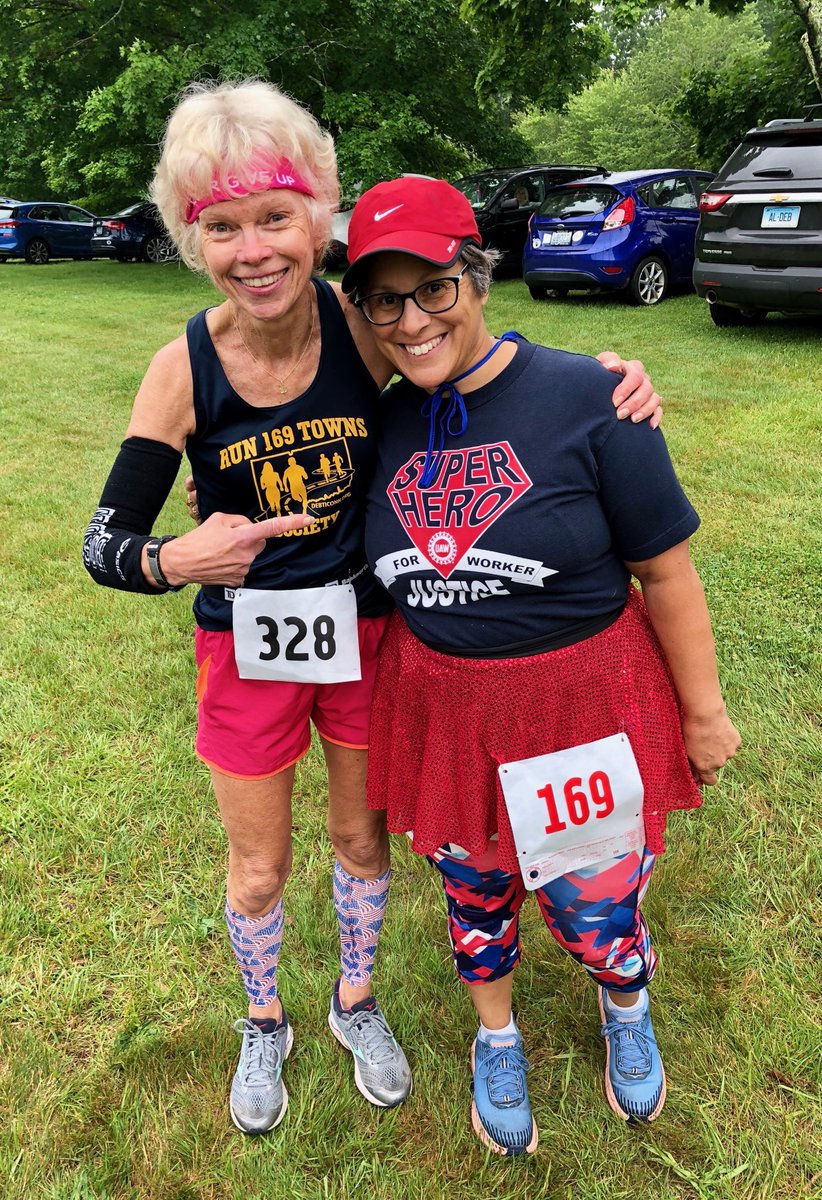 SharonReiner's tweet photo. Celebrating my friend Kathy Flaherty successfully running a race in all all 169 towns in CT last night in Preston, CT.
All hail Queen Kathy!
#Run169Towns #nevergiveupnevergiveupnevergiveup https://t.co/kyFqWIcBw5