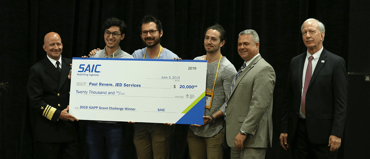 USGIF's tweet photo. JED Services was selected as the grand challenge winner of the 2019 @IGAPP_GEOApps program @GEOINTsymposium for its Paul Revere military recall app. https://t.co/5okvg3gpKj @CACIIntl & @OrbitLogic were also recognized. @NGA_GEOINT #GEOINT2019 https://t.co/1UtRjr5y4i