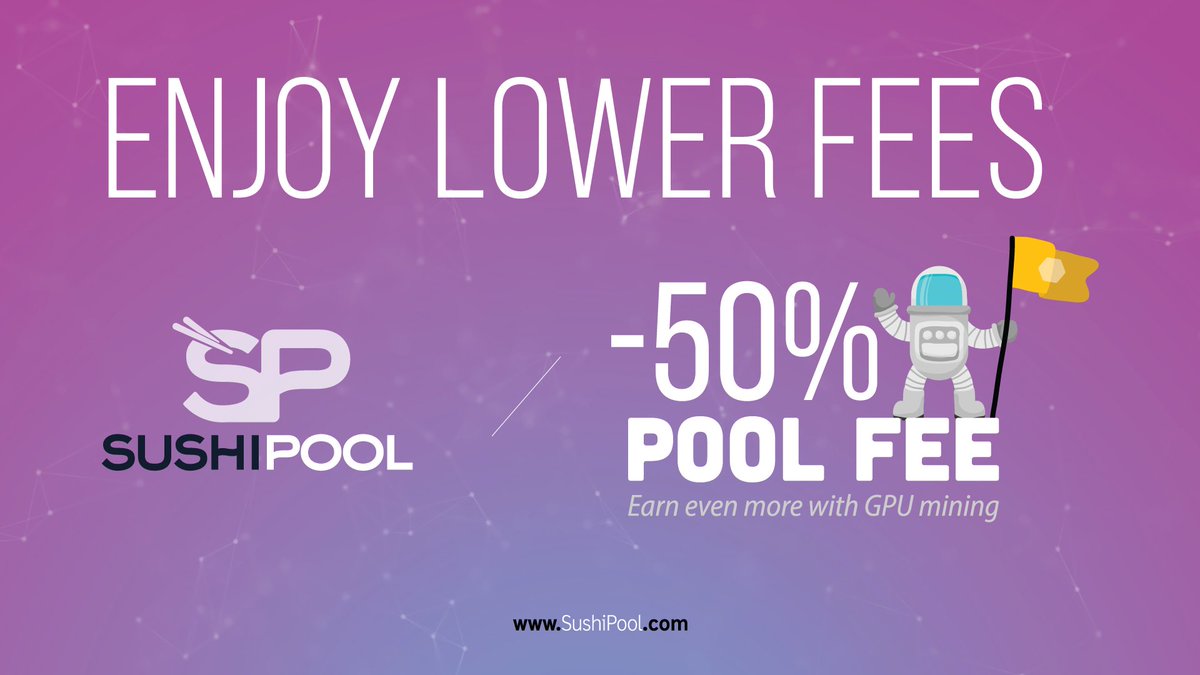 SushiPool's tweet photo. Starting today GPU miners can earn more $NIM and benefit from a 50% decrease in pool fee for a limited time until the end of the month, happy mining! https://t.co/OKzd4vFlNd