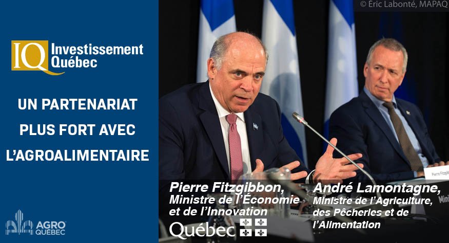 AgroQuebec's tweet photo. INVESTISSEMENT QUÉBEC : UN PARTENARIAT PLUS FORT AVEC L’AGROALIMENTAIRE https://t.co/JTuvUDDE7o @InvestQuebec @economie_quebec       @MinFitzgibbon @andrelamontagn2 @mapaquebec @ConseilTAQ @ADAQuebec @upaqc @Aqdfl @SIALCANADA @craaquebec @bpchimiste @scharleb #polqc #agqc https://t.co/jsidW2LcZj
