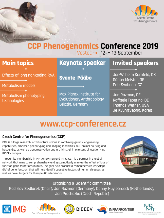 imgprague's tweet image. Registration for the 1st CCP Conference @CZphenogenomics @BiocevS @img_cas with keynote speaker Svante Pääbo (MPI Leipzig) and many other interesting talks is open now! More information: ccp-conference.cz #ccp #phenogenomics #biocev #imgcas #akademieved