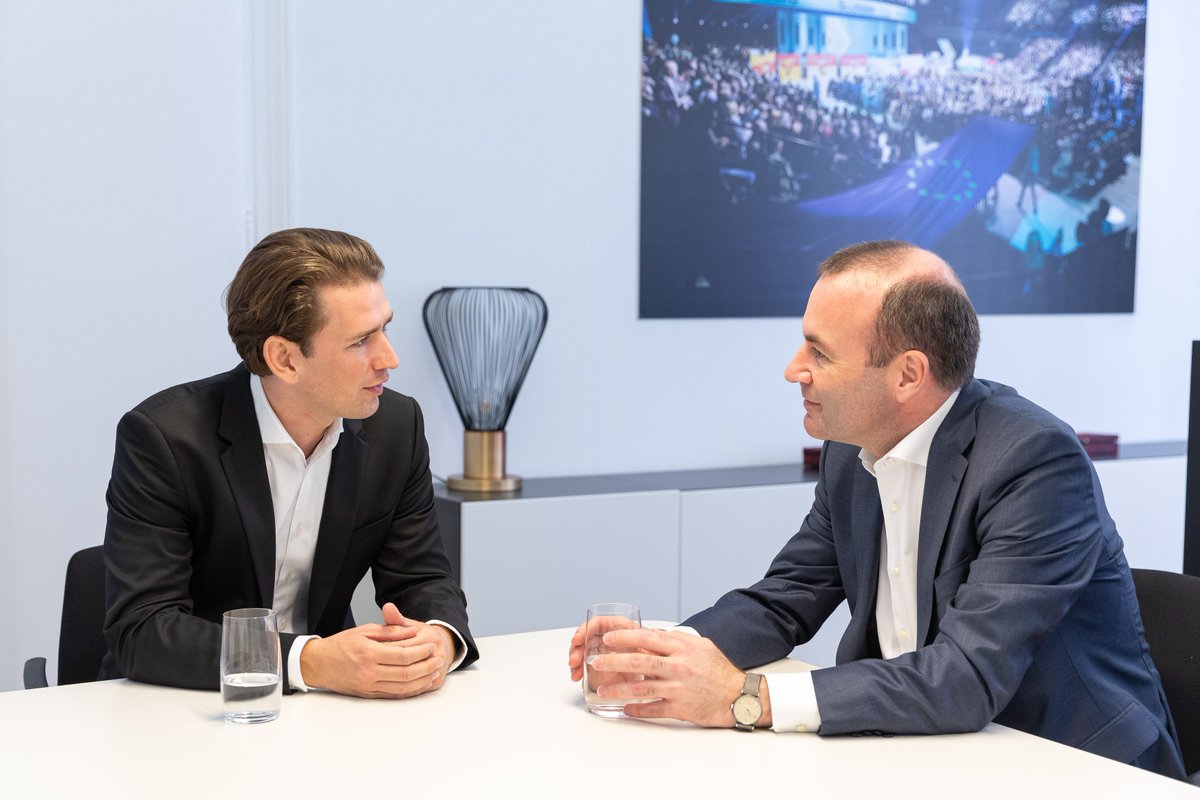 Es hat mich sehr gefreut, heute den #EVP-Fraktionschef <a href="/ManfredWeber/">Manfred Weber</a> in Wien zu treffen. Ich bin davon überzeugt, dass er der Richtige ist, um als nächster #Kommissionspräsident die notwendigen Veränderungen in der #EU voranzutreiben.