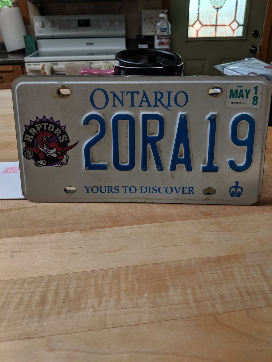 ctwiens's tweet photo. @Drake #WeTheNorth #2019NBAChampions check out the random plate number I received years ago https://t.co/wo6SAsnAN3