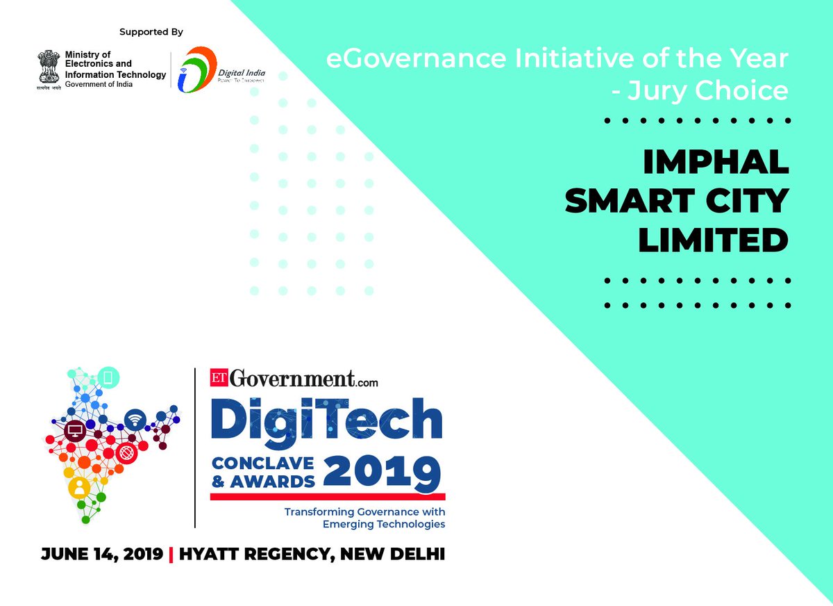 ET_Government's tweet photo. The Winner for eGovernance Initiative of the Year - Jury Choice is
#ImphalSmartCityltd
Congratulations to the Winner.
#ETDigiTech2019 #Awards https://t.co/4lW8YIc3sM