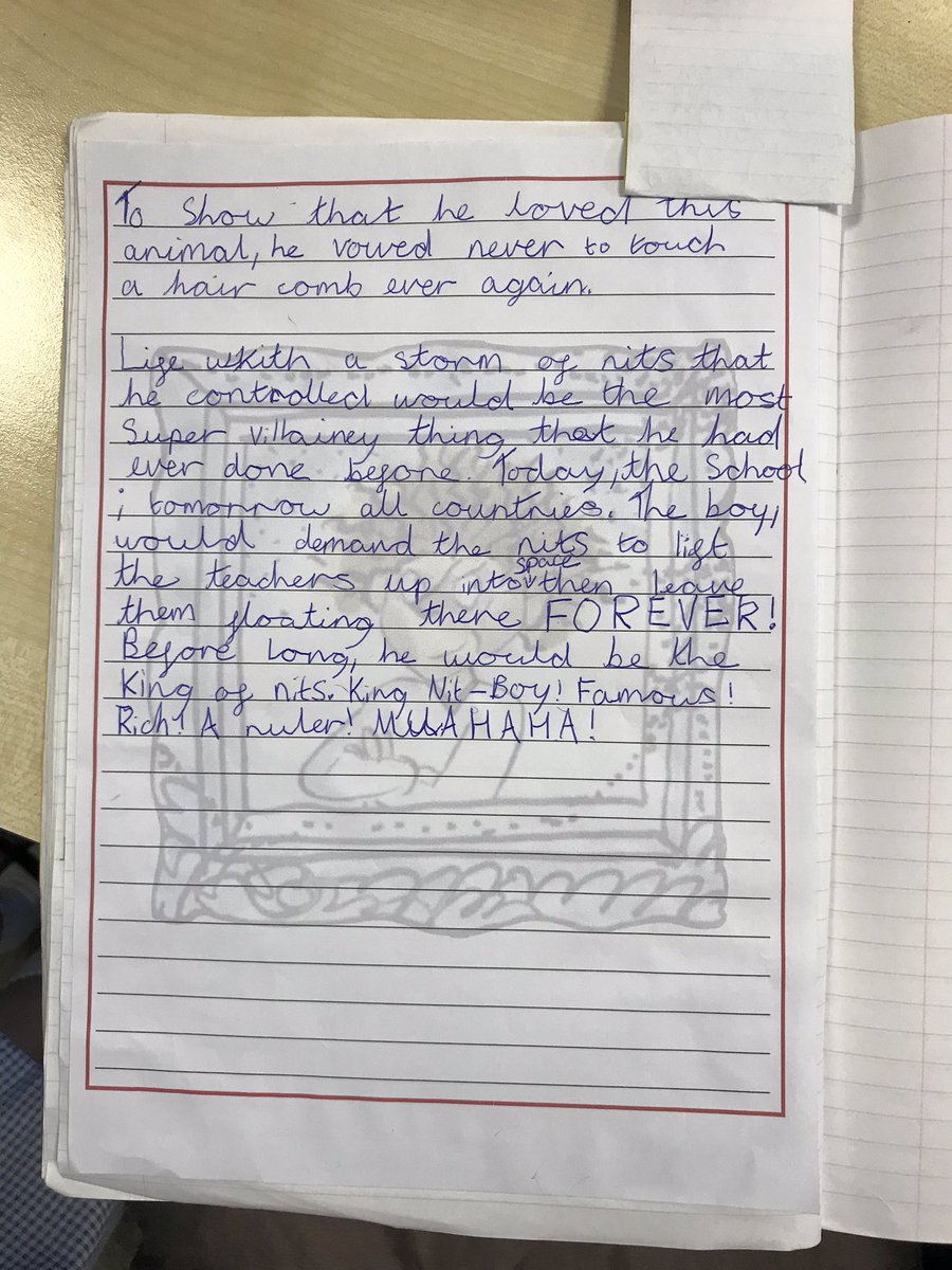 Layton year 3 (@layton_y3) on Twitter photo This is Amelia’s writing about Nigel Nit Boy, from the World’s Worst Children. She wants to ask <a href="/davidwalliams/">David Walliams HQ</a>, “Where did you get your ideas from? We LOVE them! What do you think of my writing? Is there anything I could to do better?” #TeamLayton #writing #year3 <a href="/AliceNutt1/">Alice Nutt</a> This is Amelia’s writing about Nigel Nit Boy, from the World’s Worst Children. She wants to ask <a href="/davidwalliams/">David Walliams HQ</a>, “Where did you get your ideas from? We LOVE them! What do you think of my writing? Is there anything I could to do better?” #TeamLayton #writing #year3 <a href="/AliceNutt1/">Alice Nutt</a>