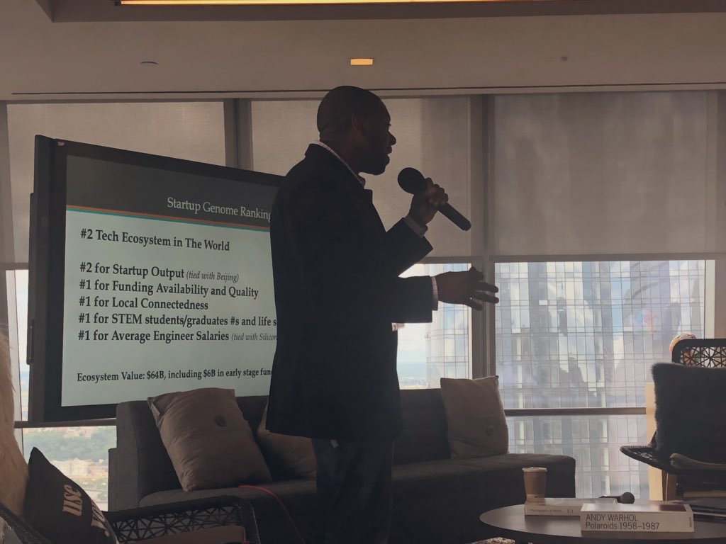 Stats about NYC tech ecosystem. #2 for startup output tied with Beijing. I’m constantly reminded just how substantial China’s role is in tech and new innovation output. #tech #cela #celasummit #china <a href="/marka_thomas/">Mark Anthony Thomas</a> <a href="/CELArator/">@cela</a>