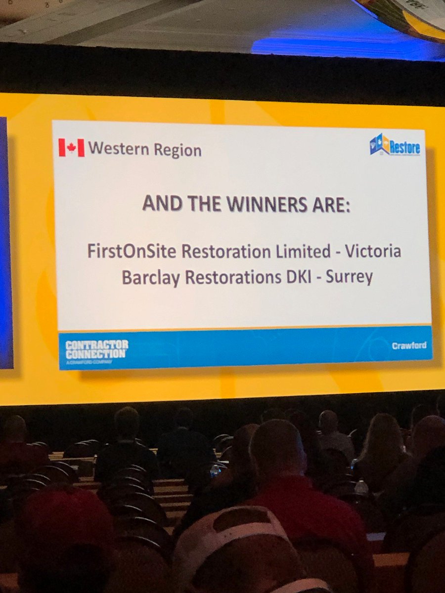firstonsite_can's tweet photo. Congratulations to our FirstOnSite team members from Victoria, B.C. for winning Best Managed Repair Contractor in the Western Region at the @ContrConnection's Annual Conference 🏆🎉 #CCCONF19 https://t.co/yC76n073a1