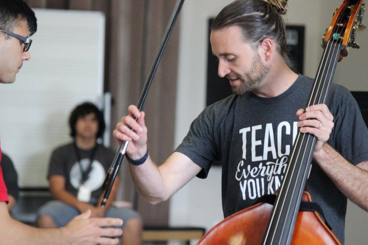 Great photo of <a href="/jasonheath/">Jason Heath</a> from the @ContrabassConversations podcast! Who's a fan of the show?