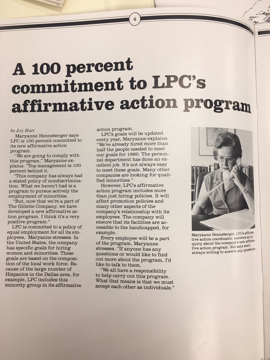 So Bette made sure that the Liquid Paper Company was implementing Action policies in the late 70s. Here are the pages from that spread in their employee newsletter.