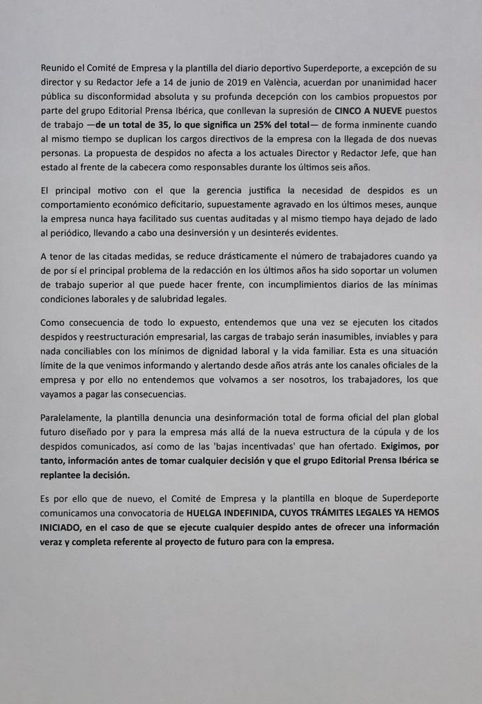 Comite Empresa Superdeporte tweet media